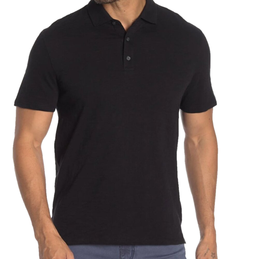 Vince Men's Dark Gray Short Sleeve Slub Polo Size XL